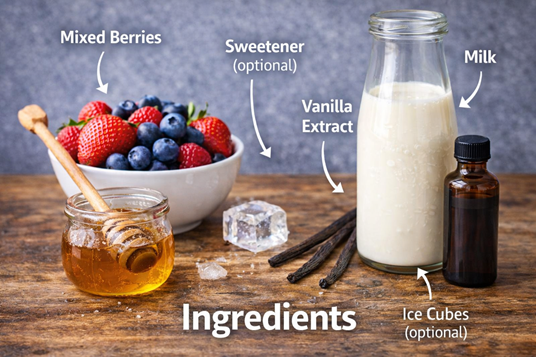 homemade berry milkshake