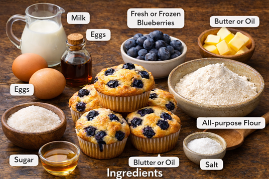 bakery style blueberry muffins