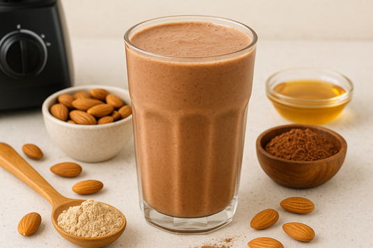 How To Make A Powerful And Delicious Cocoa Almond Protein Smoothie🌿🍫 4 healthy almond smoothie