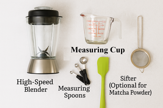 Equipment needed for Matcha Green Tea Smoothie