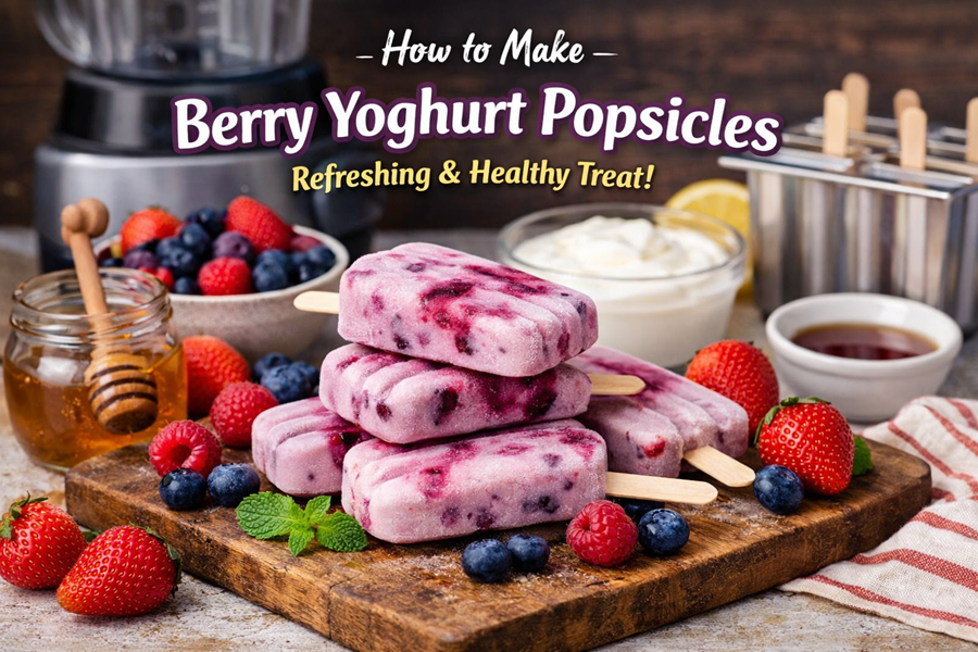 berry yoghurt popsicles