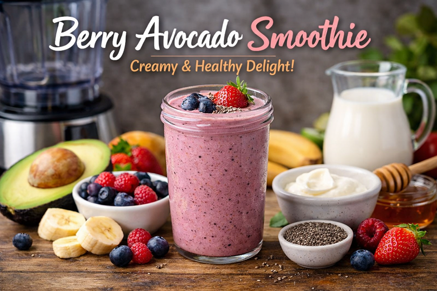 Berry avocado smoothie