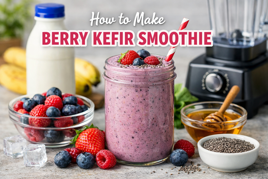 Berry kefir smoothie