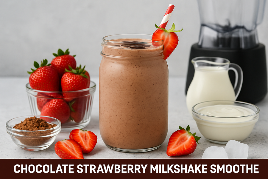 Chocolate Strawberry Milkshake Smoothie