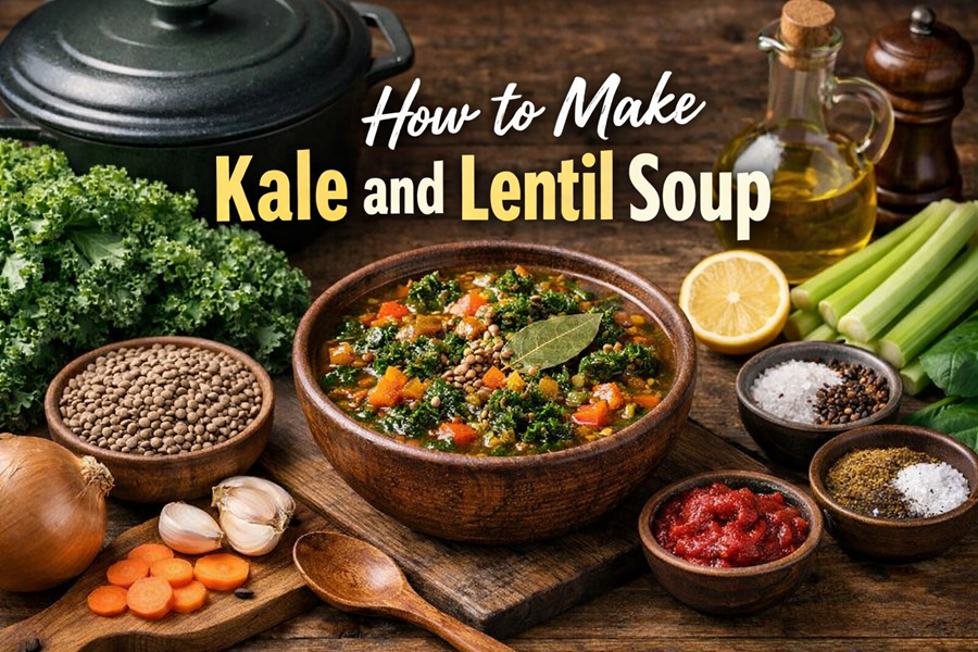 How to make kale and lentil soup