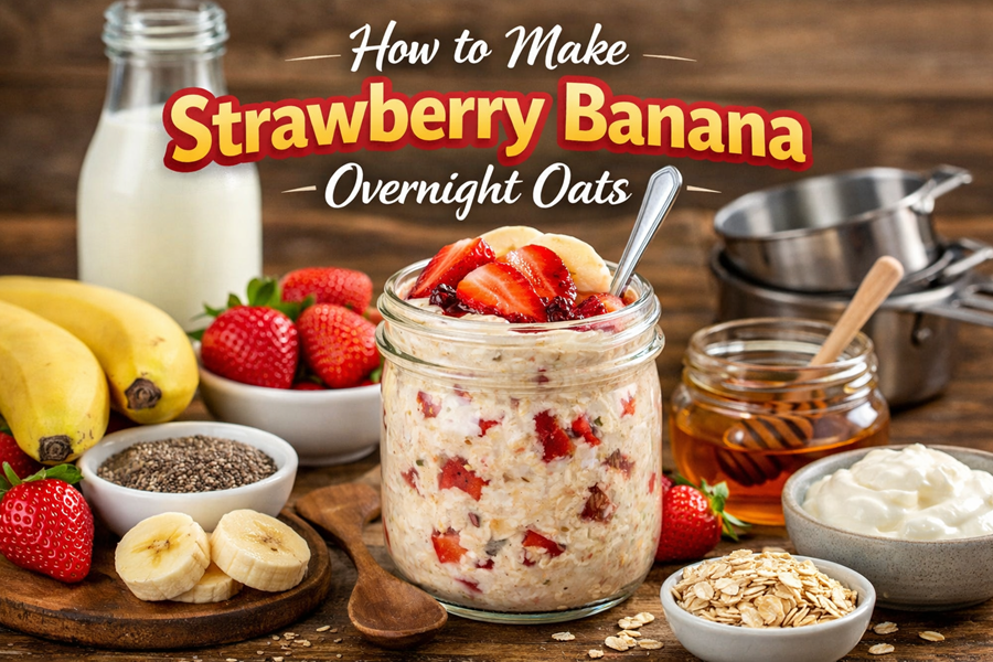 Strawberry Banana Overnight Oats