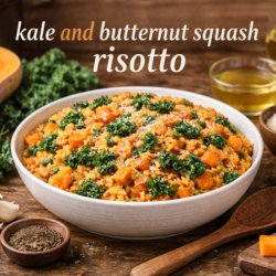 kale and butternut squash risotto