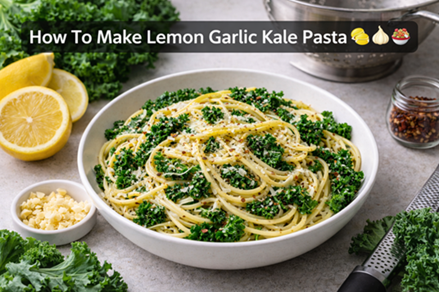 lemon garlic kale pasta