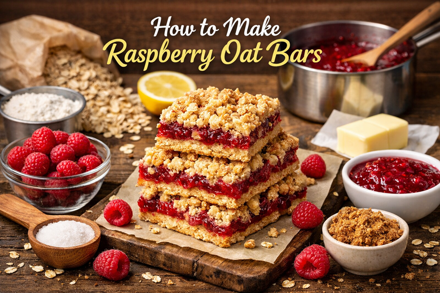 How to make raspberry oat bars