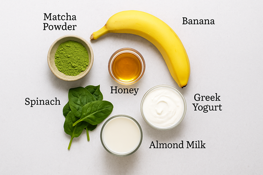 Ingrdients for Matcha Green Tea Smoothie