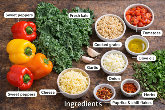 How To Make Kale Stuffed Sweet Peppers: A Joyful, Powerful Healthy Delight🌿🫑 2 healthy stuffed peppers