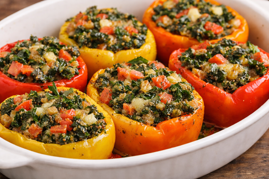 How To Make Kale Stuffed Sweet Peppers: A Joyful, Powerful Healthy Delight🌿🫑 4 vegetarian stuffed peppers