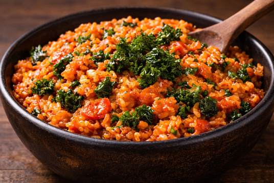 How To Make Kale And Tomato Rice – A Delicious Power-Packed Comfort Meal🍚🥬 4 easy vegetable rice