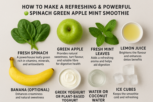 How To Make A Refreshing & Powerful 🍏Spinach Green Apple Mint Smoothie 2 mint smoothie recipe