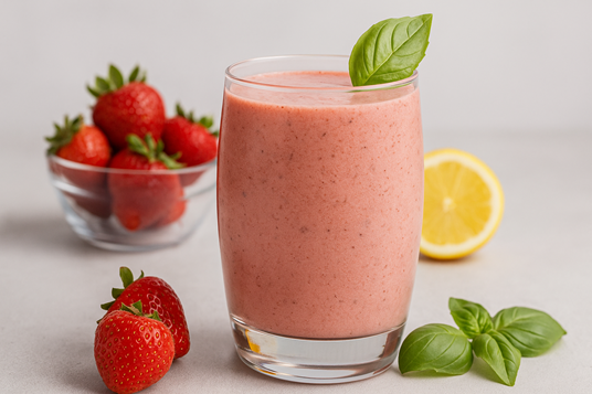 How To Make A Refreshing & Powerful 🍓Strawberry Basil Smoothie 4 strawberry basil recipe