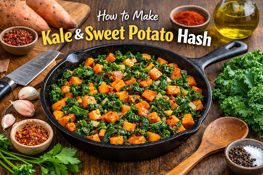 Kale and Sweet Potato Hash