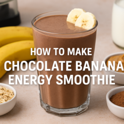 how to make a chocolate banana energy smoothie