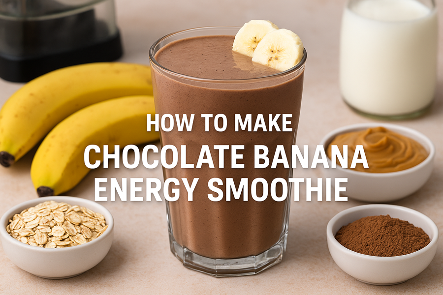 how to make a chocolate banana energy smoothie