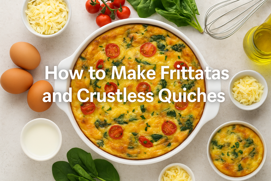 how to make frittatas and crustless quiches