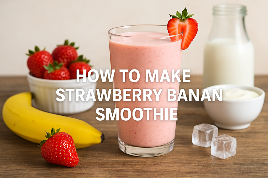 how to make strawberry banana smoothie