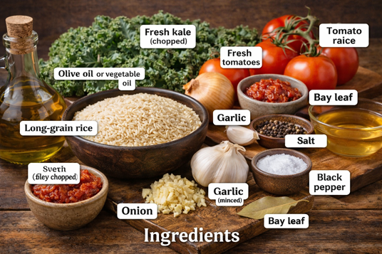 How To Make Kale And Tomato Rice – A Delicious Power-Packed Comfort Meal🍚🥬 2 healthy kale rice