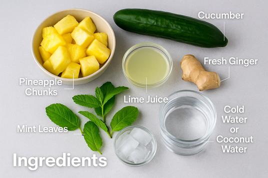 How To Make Pineapple Cucumber Slimming Smoothie For A Refreshing And Powerful Boost 🍍🥒 2 pineapple cucumber detox drink