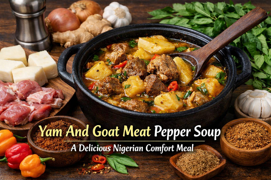 Yam And Goat Meat Pepper Soup