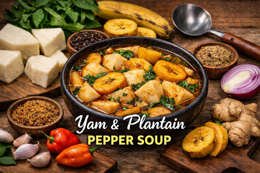 Yam And Plantain Pepper Soup