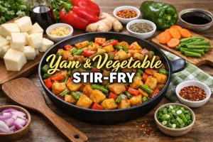 How To Make Yam And Vegetable Stir-Fry – A Delicious Power-Packed Feel-Good Meal🫛🥔