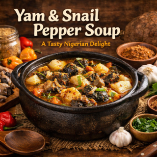 Yam and snail pepper soup