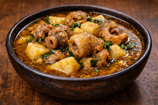 Nigerian pepper soup with yam