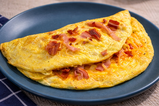 How To Make Bacon Omelette – The Delicious Power Breakfast Recipe🥓🍳 4 fluffy Bacon Omelette