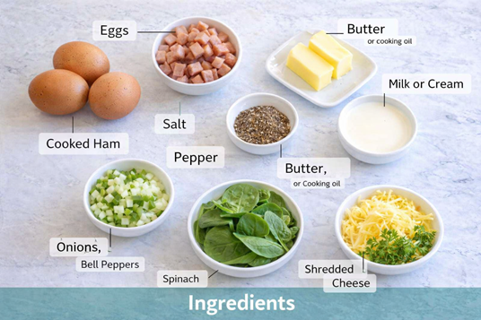 How To Make Ham Omelette – A Delicious Breakfast Recipe🥩🥰 2 How to make Ham Omelette