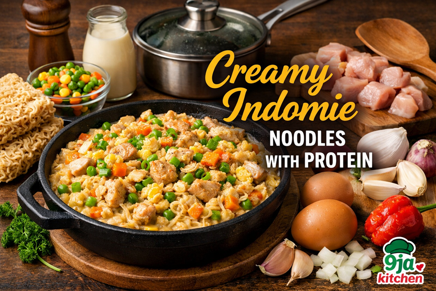 Creamy Indomie Noodles With Protein