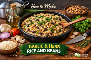 How To Make Delicious Garlic And Herb Rice And Beans:  🍚🌿🔥