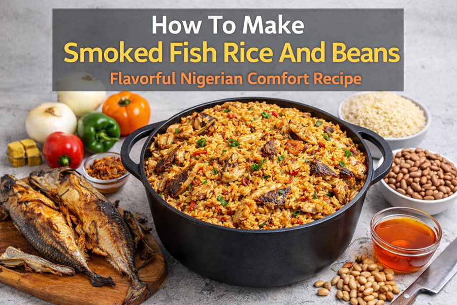 How To Make Delicious Smoked Fish Rice And Beans🐟🫘 - 9jakitchen-Comfort ...