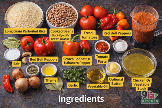 How To Make Delicious Spicy Jollof-Style Rice And Beans🍛 2 Jollof Rice And Beans