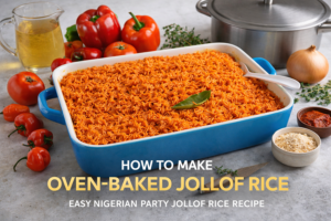 How To Make Oven-Baked Jollof Rice – The Delicious Secret Recipe🍚🔥