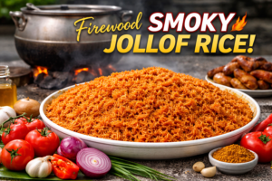 How To Make Firewood (Smoky) Jollof Rice – The Authentic Traditional Party Masterpiece🔥