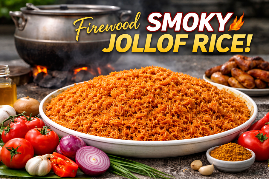 How to make Firewood (Smoky) Jollof Rice