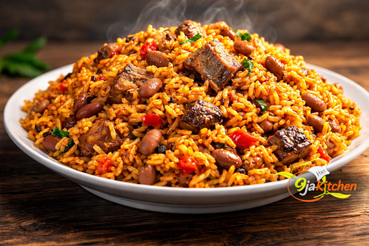 How To Make Delicious Native Palm Oil Rice And Beans🫘🍚 4 traditional Nigerian rice and beans