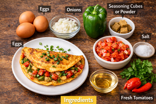 Nigerian egg omelette