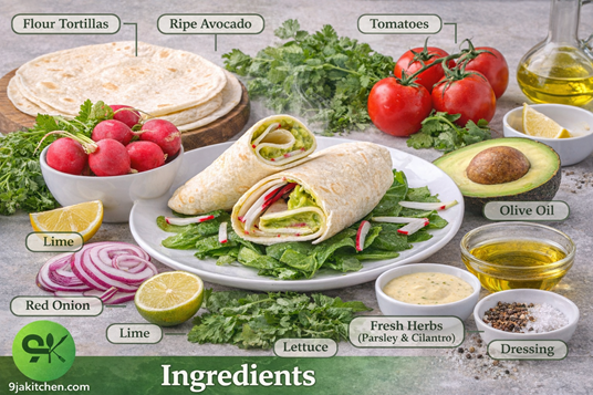 radish and avocado wraps recipe