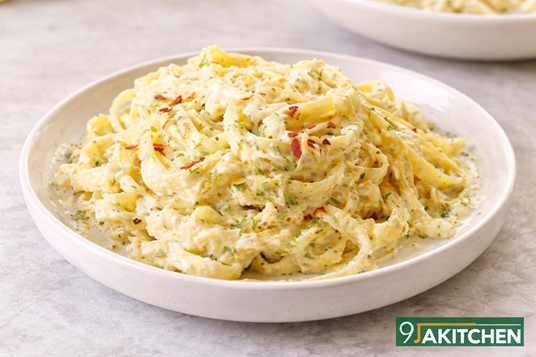 Homemade Creamy Pasta With Zucchini