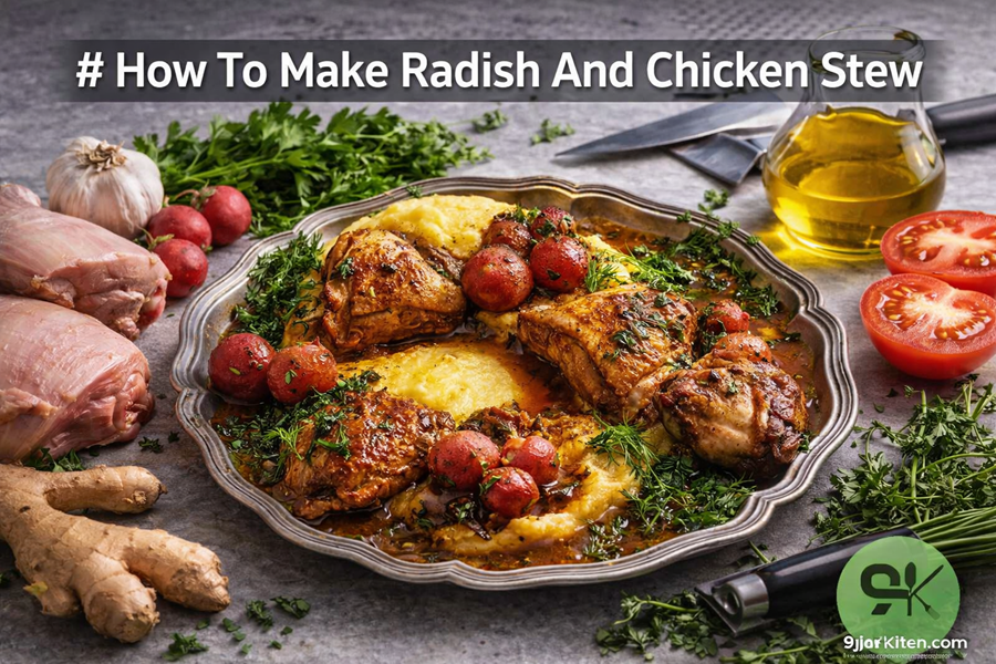 Radish and chicken stew