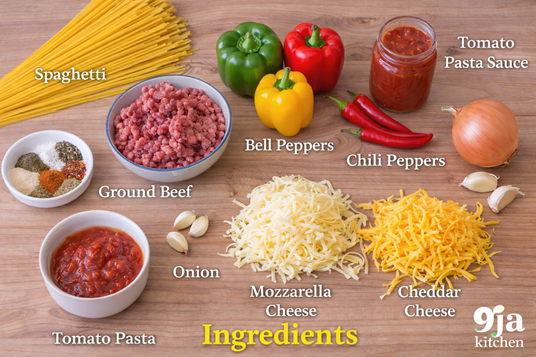 cheesy oven baked spaghetti