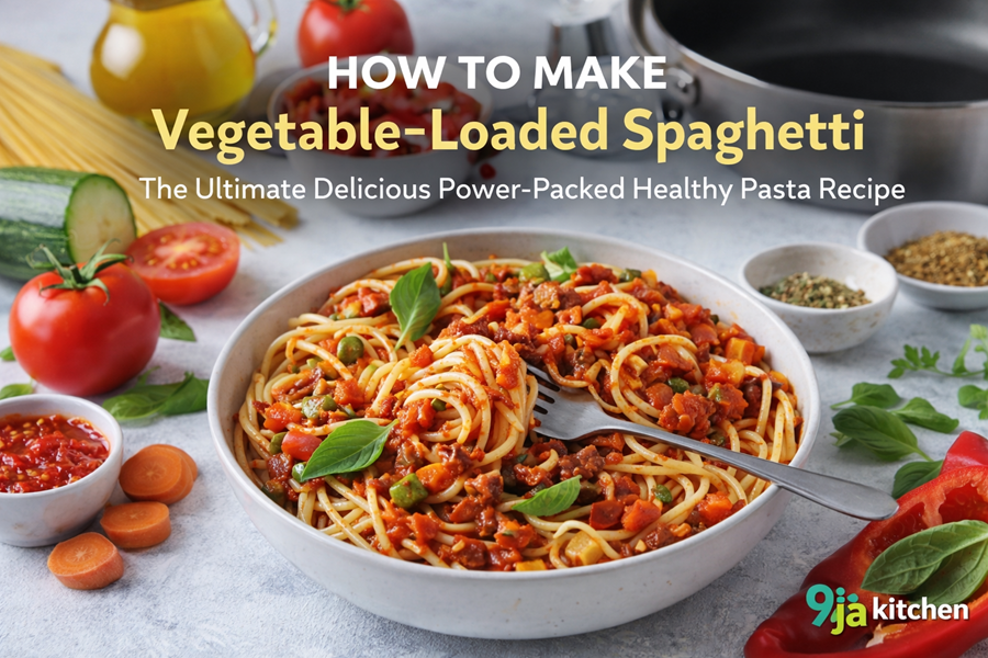 Vegetable-Loaded Spaghetti