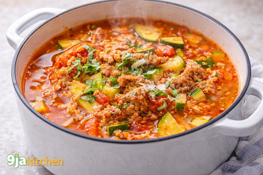 homemade tomato zucchini soup