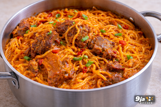 How To Make Jollof Spaghetti
