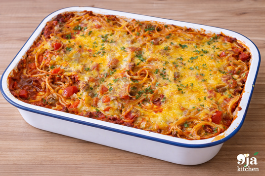 pepper spaghetti casserole